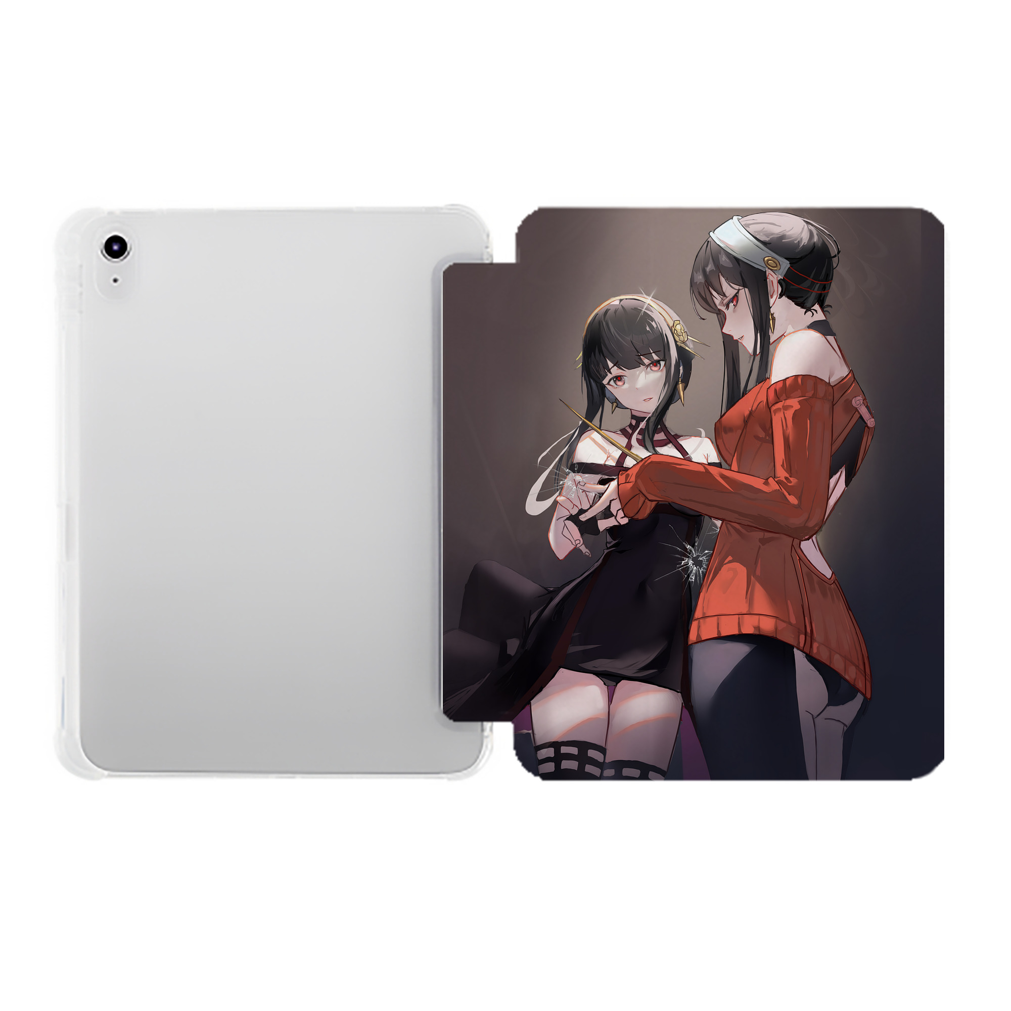 （画像用） SPY×FAMILY间谍家家酒 IPad ケース ペン収納付き 三つ折りスタンド PUレザー×シリコン 対応機種9.5/10.5/10.9インチ